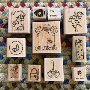 📲 Vintage 2004 Wooden Stamps (17) ~ Gently Loved